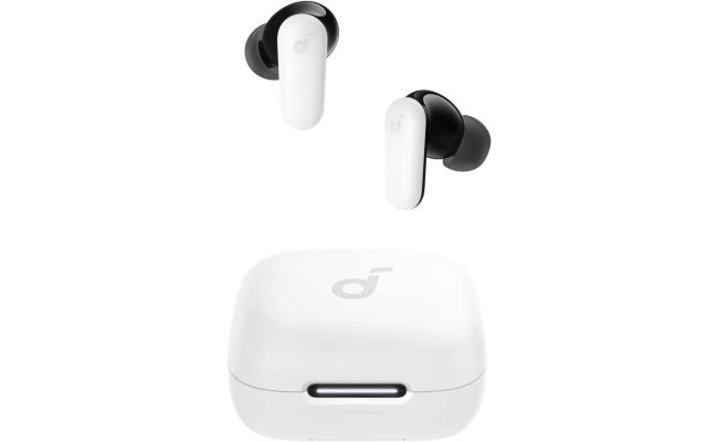 Anker Soundcore R50i NC Earbuds, Strong and Smart Noise Cancelling, Powerful Bass, 45H Playtime, 2-in-1 Case and Phone Stand, IP54, Wireless Earbuds, Bluetooth 5.4 - White